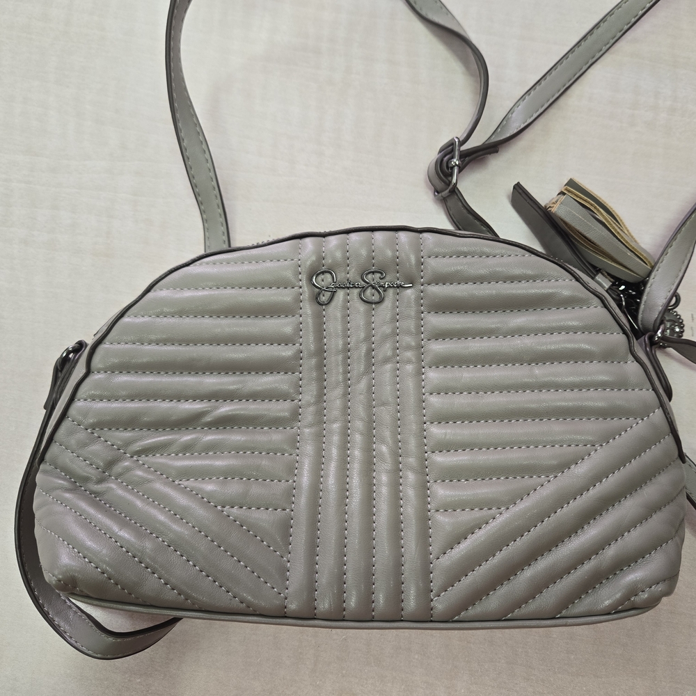 Jessica Simpson Gray Crossbody Bag with Textured Pattern
